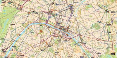 O mapa de Paris de ônibus