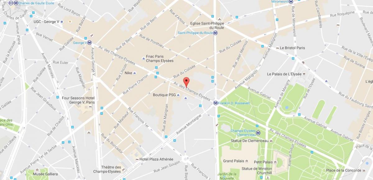 Mapa da Avenue des Champs-Élysées