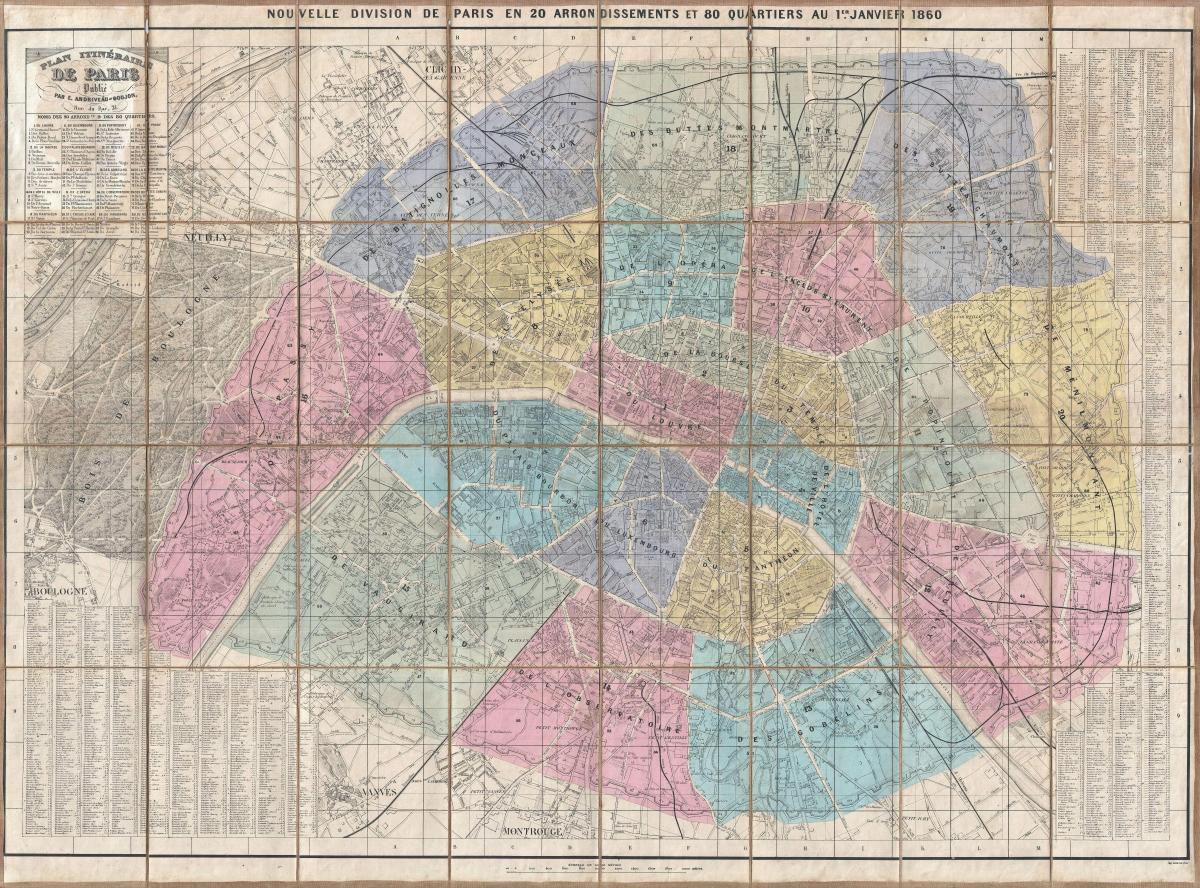 O mapa de Paris de 1860