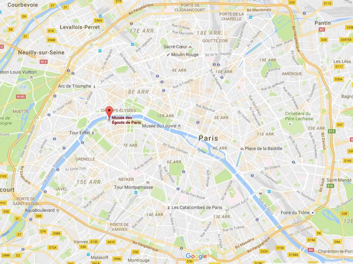 O mapa de Paris esgotos